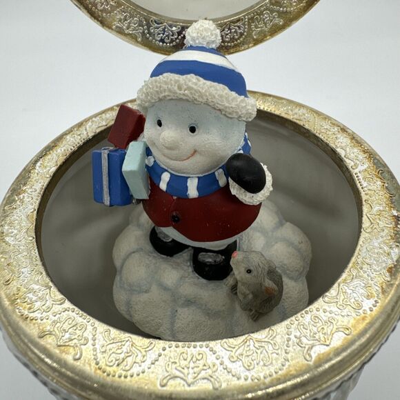 Frosty the Snowman MUSIC BOX Egg Shaped Home For The Holidays Japan 7" EUC! - Picture 11 of 16